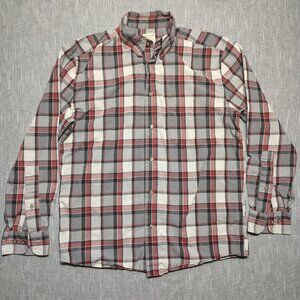 CC Filson Shirt Men's Medium Brick Heathered Gray Long Sleeve Flannel Workwear